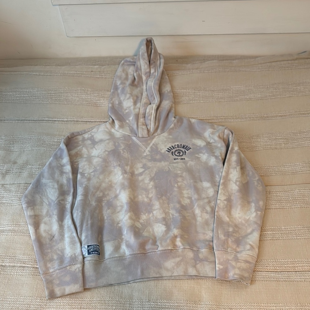 Abercrombie Kids Cream Tie-Dye Hoodie